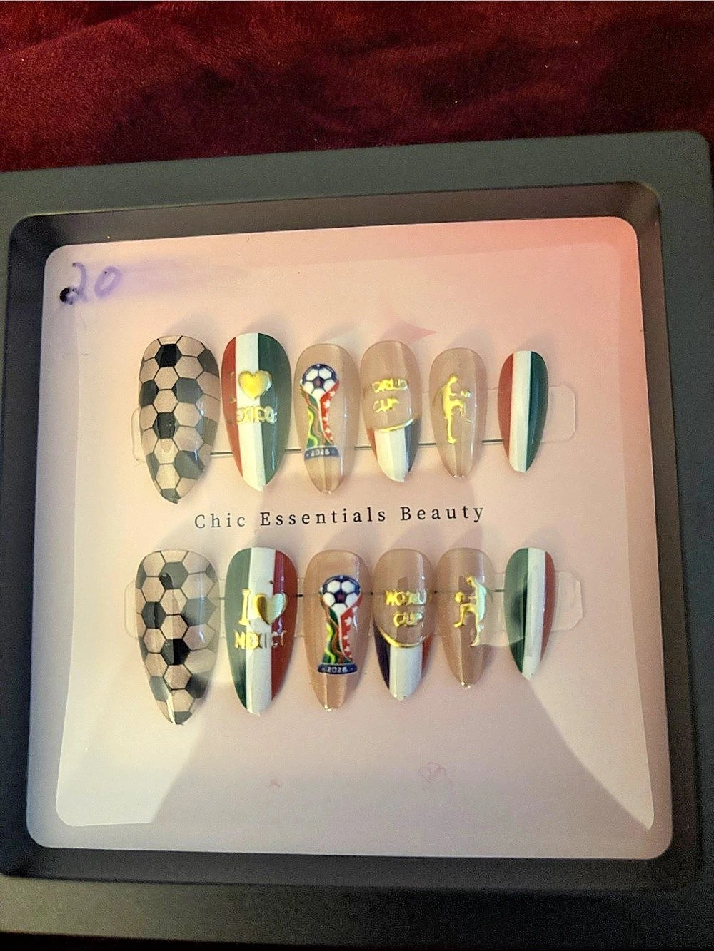 Chic Essentials Beauty FIFA World Cup Press On Nail Set Multicolor